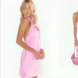 Show Me Your Mumu Jasmine Halter Mini In Pink Size M